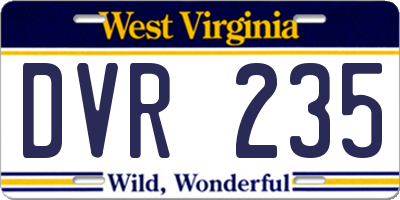WV license plate DVR235
