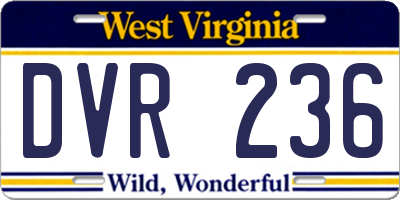 WV license plate DVR236