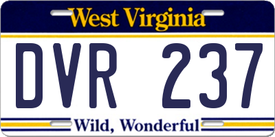 WV license plate DVR237