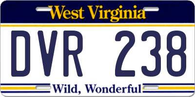 WV license plate DVR238