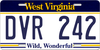 WV license plate DVR242