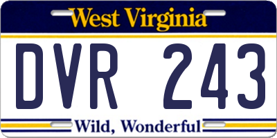 WV license plate DVR243