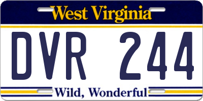 WV license plate DVR244