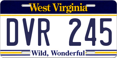 WV license plate DVR245
