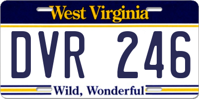 WV license plate DVR246