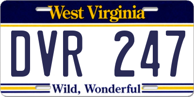 WV license plate DVR247