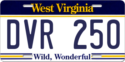 WV license plate DVR250