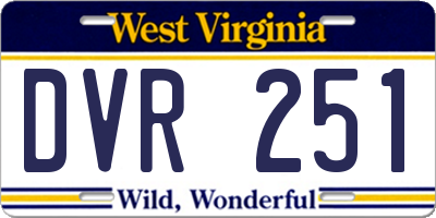WV license plate DVR251