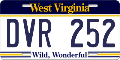 WV license plate DVR252
