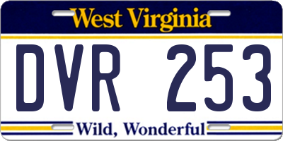 WV license plate DVR253