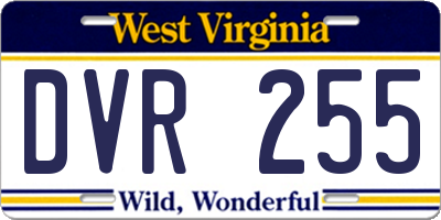 WV license plate DVR255