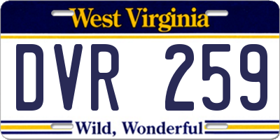 WV license plate DVR259