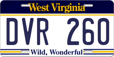 WV license plate DVR260