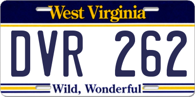 WV license plate DVR262