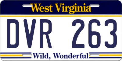 WV license plate DVR263