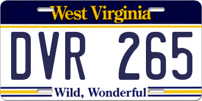 WV license plate DVR265