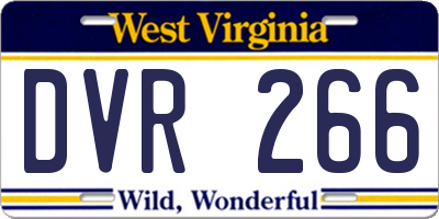 WV license plate DVR266