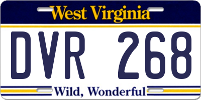 WV license plate DVR268