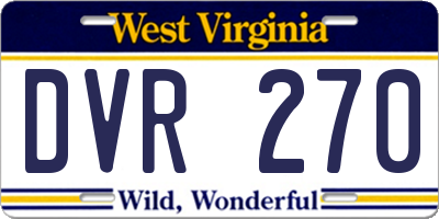 WV license plate DVR270