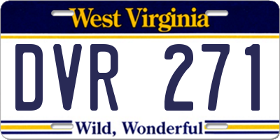WV license plate DVR271