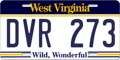 WV license plate DVR273