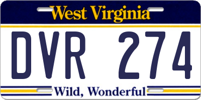 WV license plate DVR274