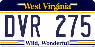 WV license plate DVR275