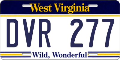 WV license plate DVR277