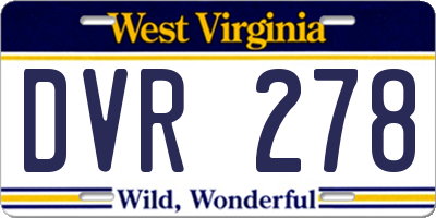 WV license plate DVR278