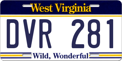 WV license plate DVR281