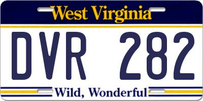 WV license plate DVR282