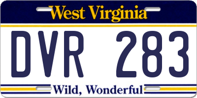 WV license plate DVR283