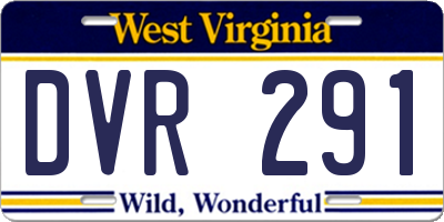 WV license plate DVR291