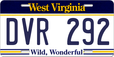 WV license plate DVR292