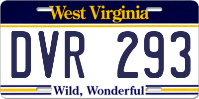 WV license plate DVR293