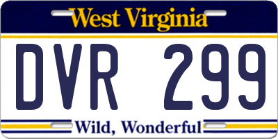 WV license plate DVR299