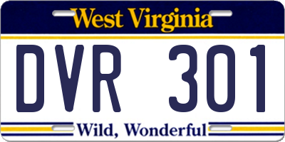 WV license plate DVR301