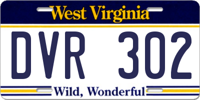 WV license plate DVR302