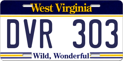 WV license plate DVR303