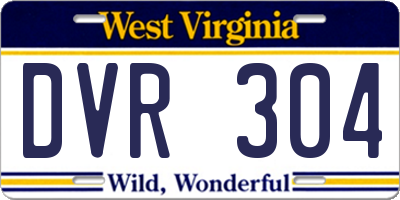 WV license plate DVR304