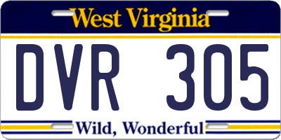 WV license plate DVR305