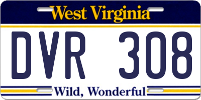 WV license plate DVR308