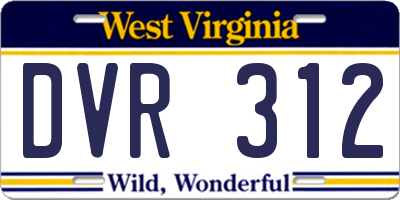 WV license plate DVR312