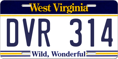 WV license plate DVR314