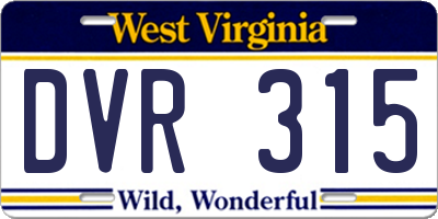WV license plate DVR315