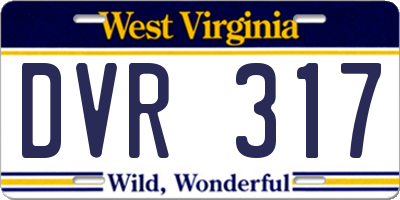 WV license plate DVR317