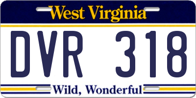 WV license plate DVR318