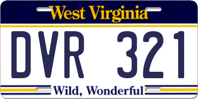 WV license plate DVR321