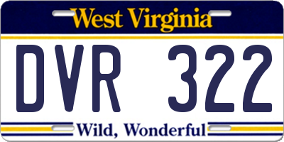 WV license plate DVR322