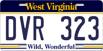 WV license plate DVR323